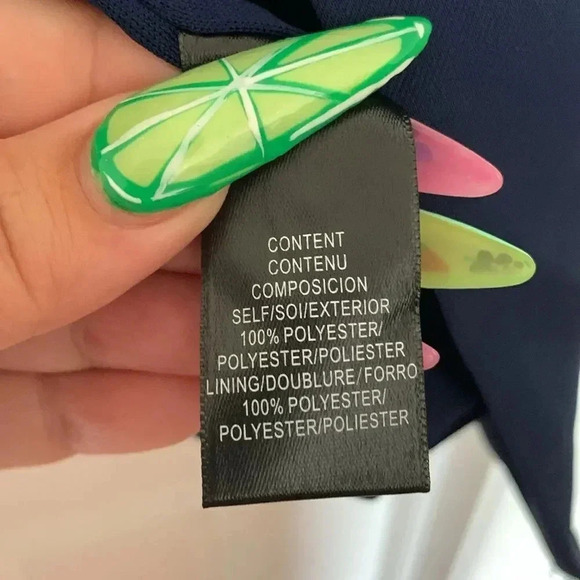 WAYF Feather Trim Navy Blue Blazer Size S - Picture 8 of 10